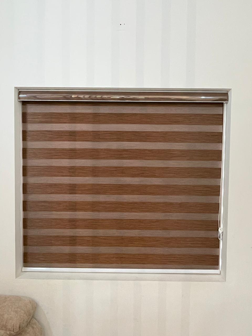 WoodTone Zebra Blinds